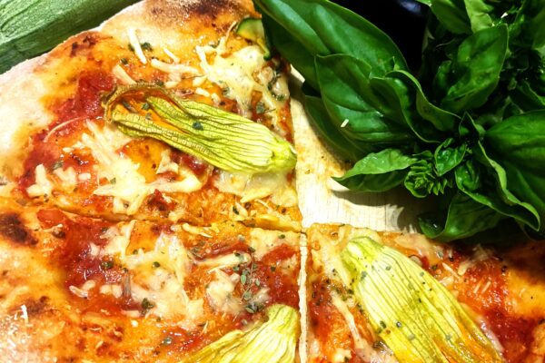 Zucchini Flowers Pizza
